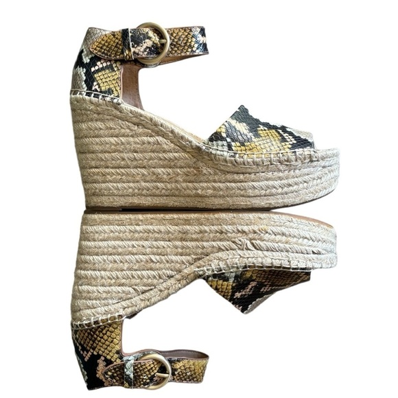 Marc Fisher MLALIDAS Leather Sandals Size 8.5 Open Toe Wedge with Ankle Strap - Picture 12 of 14